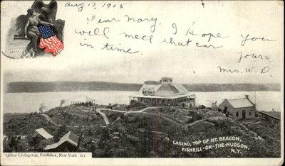 Fishkill-On-The-Hudson NY Casino Top of Mt Beacon c1910 P...