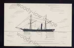 pen107 - Original Pen & Ink Postcard - Irish Paddle Steamer - Royal William