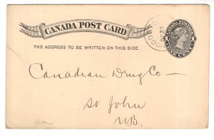 Canada Postal Stationery Postcard, 1 Cent Victoria, Used 1898 New Brunswick