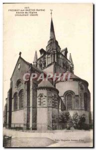 Old Postcard Fresnay-sur-Sarthe Apse of The Church