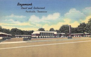 Nashville, Tennessee BOZEMAN'S Roadside Art Deco ca 1940s Linen Vintage Postcard