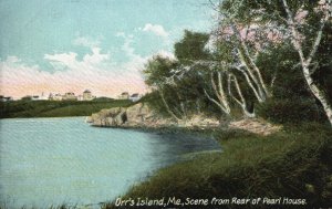 Vintage Postcard Scene from Rear Pearl Orrs Island House Orrs Island Maine