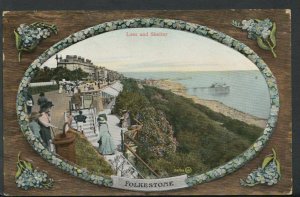 Kent Postcard - Lees and Shelter, Folkestone   RS7054