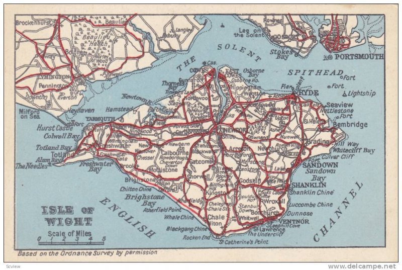 Map , Isle of Wight , England, 20-40s