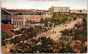VINTAGE POSTCARD THE ROYAL PALACE AT MADRID SPAIN POSTED 1910