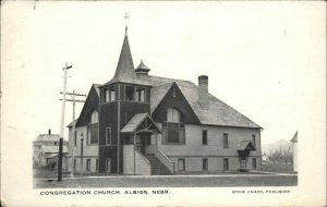 Albion Nebraska NE Congregational Church c1910 Vintage Postcard
