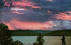 California Big Bear Lake Fishing At Sunset