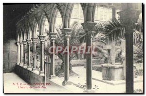 Old Postcard Barcelona Cloister of Santa Ana