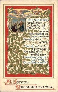Christmas Angels Wise Men Gilt Embossed Tuck c1900s-20s Postcard