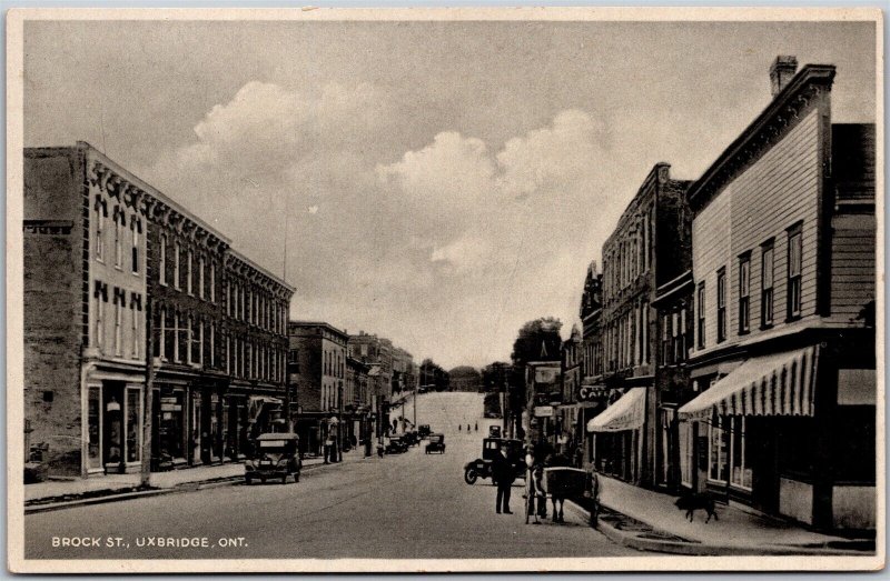 Postcard Uxbridge Ontario c1910s Brock Street Durham Region A