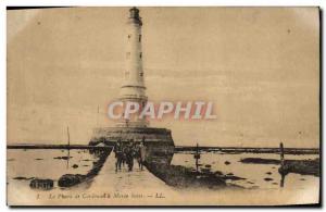 Old Postcard Cordouan lighthouse in stormy weather