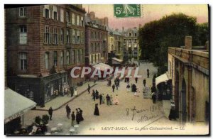 Old Postcard Saint Malo Place Chateaubriand