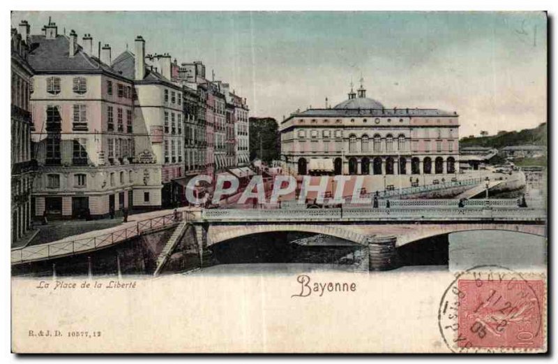 Old Postcard Place de la Liberte Bayonne