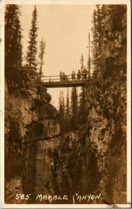 RPPC Marble Canyon Bridge From Below Lake Louise Alberta Canada Postcard UNP C1 