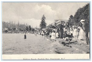 c1910's Bathing Beach English Bay Vancouver British Columbia Canada Postcard