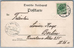 GRUSS AUS AACHEN GERMANY POSTTHOR UNDIVIDED 1899 ANTIQUE POSTCARD