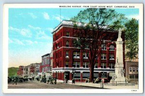 1940 Cambridge Ohio Vintage Postcard Wheeling Avenue Court House West Building