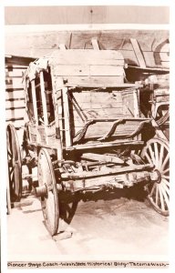 Postcard Real Photo Pioneer Stage Coach Washington State Historical Tacoma RPPC