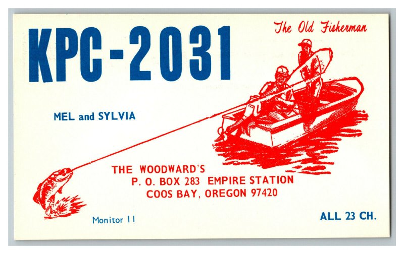 Postcard QSL Radio Card From Coos Bay Oregon KPC-2031