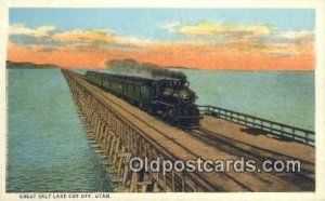 Great Salt Lake Cut Off, Utah, UT USA Trains, Railroads Unused 