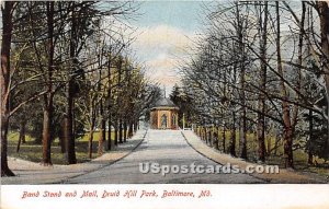 Band Stand & Mall, Druid Hill Park - Baltimore, Maryland MD Postcard