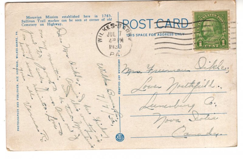 Sullivan Trail, Wyalusing, Pennsylvania, Used 1930