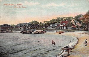 NEW HAVEN CONNECTICUT CT~ALONG THE SHORE~1908 POSTCARD