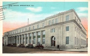 Vintage Postcard 1936 Post Office Building Springfield Illinois H. N. Shonkwille