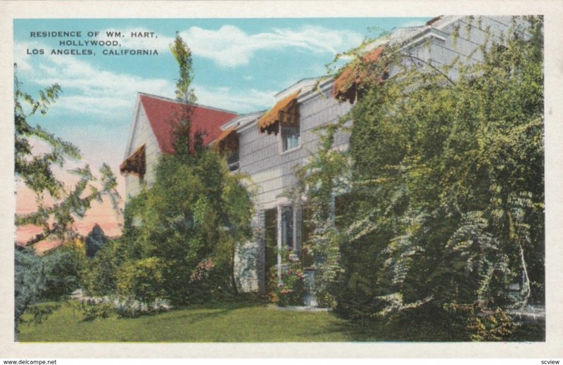 LOS ANGELES, California, 1910-30s; Residence of Wm. Hart, Hollywood