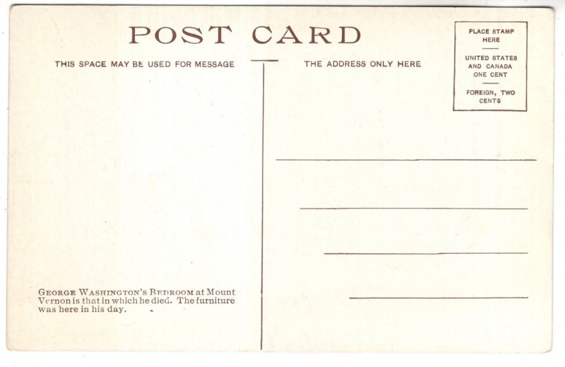 Washington's Bedroom, Mount Vernon, Virginia