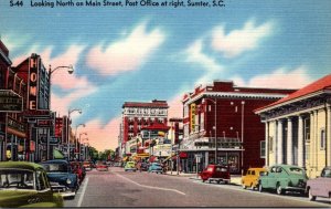 South Carolina Sumter Main Street Looking North With Post Office At Right