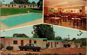 Postcard MO Mountain View Motel Swimming Pool Lounge Multiview Roadside 1970 S81
