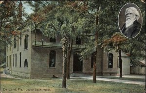 De Land Florida FL County Court House 1900s-20s Vintage Postcard