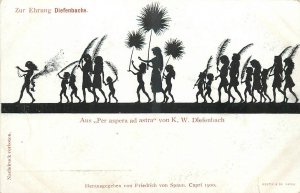 c1910 Diefenbach Silhouette Fantasy Children undivided Postcard 25-11170