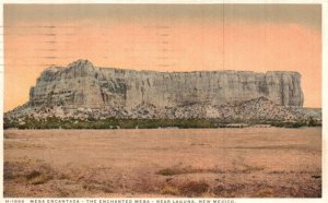 Vintage Postcard 1928 Mesa Encantada Enchanted Mesa Near Laguna New Mexico