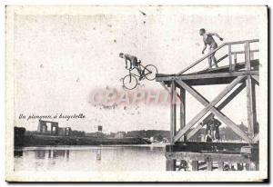 Postcard Old Bike Cycle Cycling A dip a bicycle