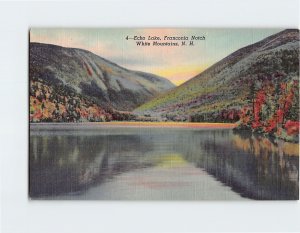 Postcard Echo Lake, Franconia Notch, White Mountains, Franconia, New Hampshire