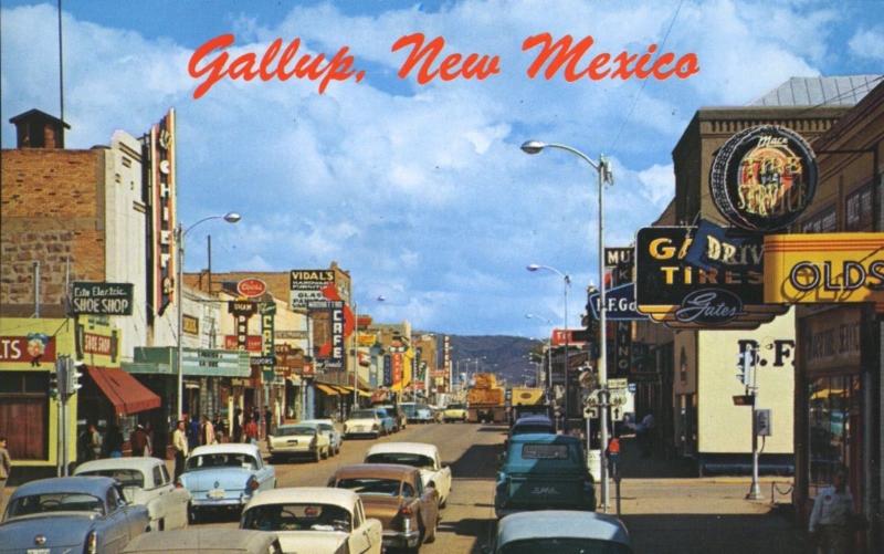 Gallup New Mexico NM Chief Coors Vidal's Olds Mace Tire Service Postcard D25