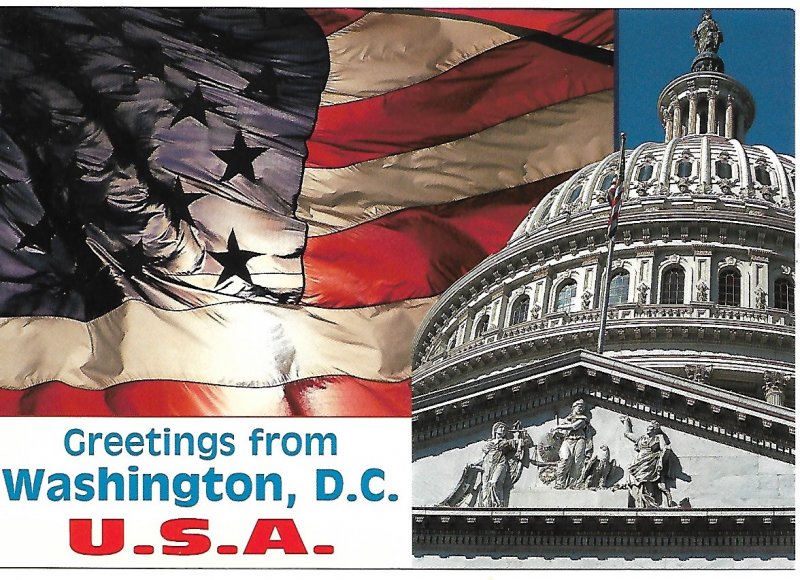 Greetings from Washington DC USA Capitol Postcard PCBT12H-62221