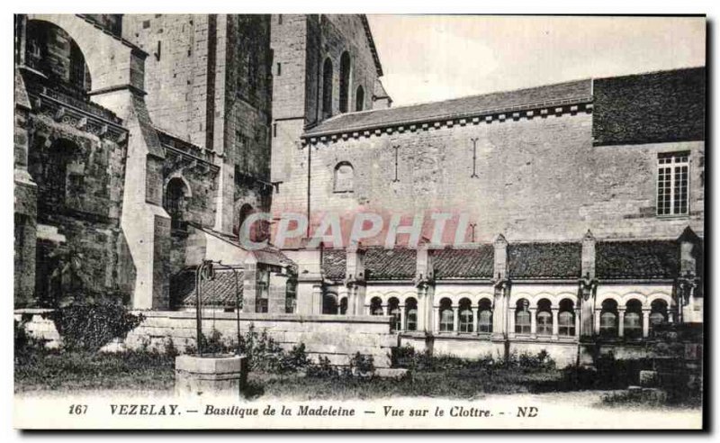 Old Postcard Vezelay Basilica Madeleine Overlooking the Cloitre