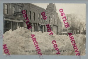 Waseca MINNESOTA RPPC c1910 MAIN STREET Snow BLIZZARD nr Owatonna Janesville