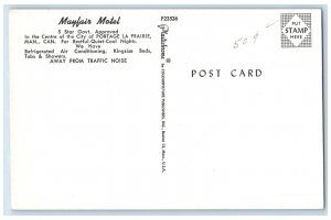 c1960's Mayfair Motel Portage La Prairie Manitoba Canada Vintage Postcard