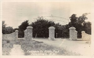 G59/ Jamestown North Dakota RPPC Postcard 1929 Klaus Park Entrance