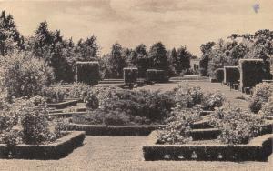 LISLE ILLINOIS THE MORTON ARBORETUM~ROSE GARDEN~HEDGE PLANTS POSTCARD 1944