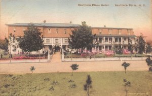 Southern Pines North Carolina Southern Pines Hotel,Hand Colored Vintage PC U8478