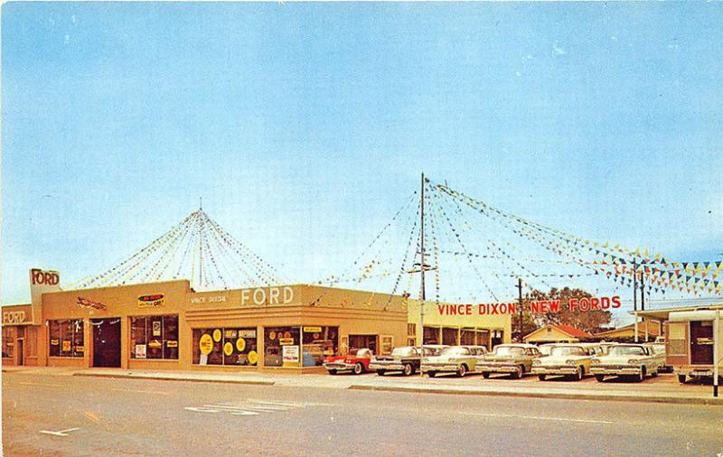 Oceanside CA Vince Dixon Ford Auto Dealership Postcard