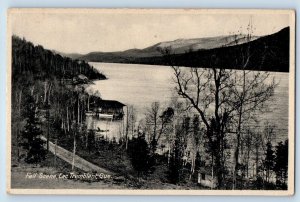 Lac Tremblant Quebec Canada Postcard Fall Scene Lake 1942 Posted Vintage