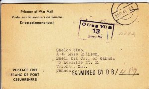 1944, Parcel Receipt from Canadian POW in Oflag VII-B (C2765)