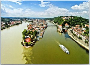 CONTINENTAL SIZE POSTCARD SIGHTS SCENES & CULTURE OF PASSAU GERMANY #1v18