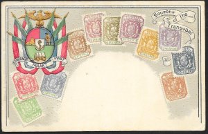 TRANSVAAL Stamps on Postcard Embossed Shield Used c1906